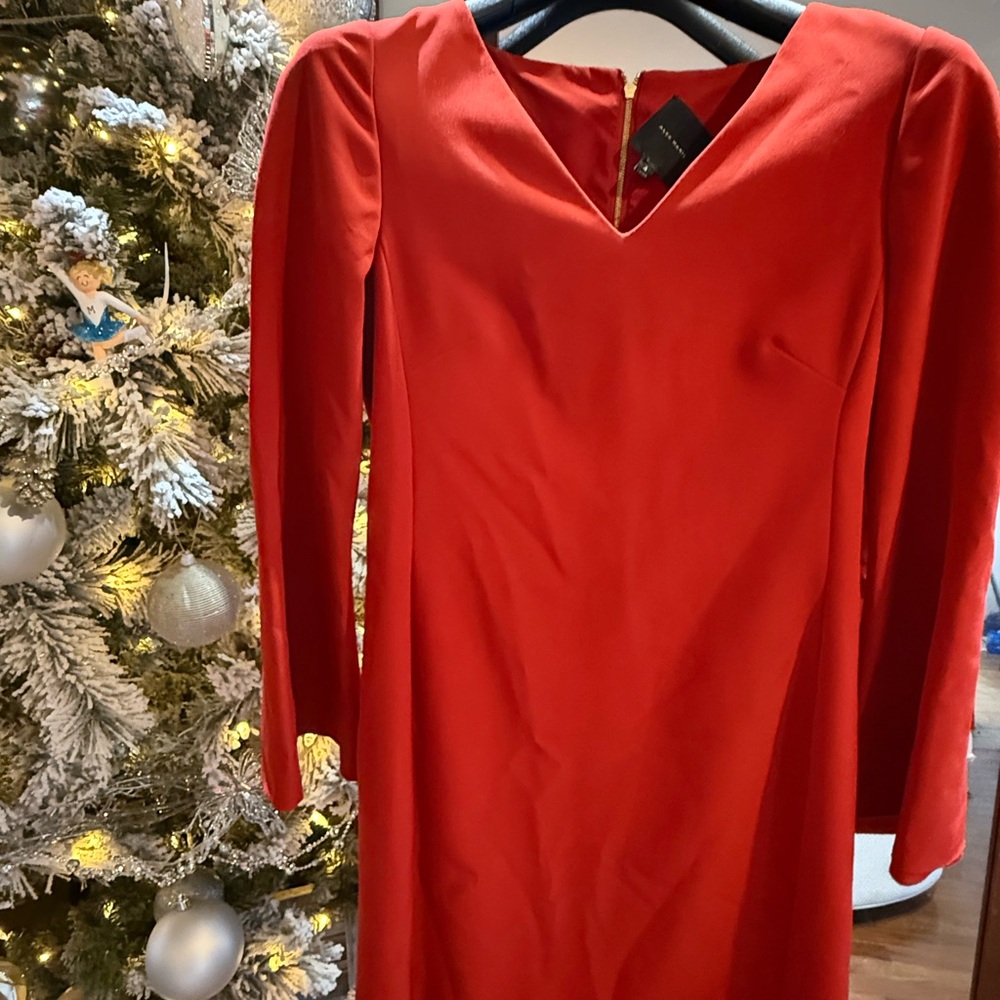 Alex Marie Vibrant Red Long Sleeve Dress
